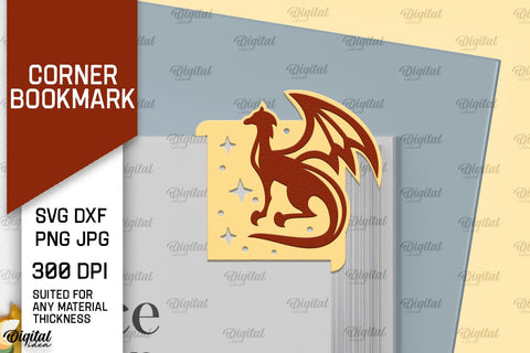 Dragon Corner Bookmark Paper Cut. Corner Bookmark SVG SVG Evgenyia Guschina 
