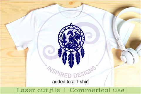Dragon Dreamcatcher Laser Cut File, Fantasy Wall Art SVG APInspireddesigns 