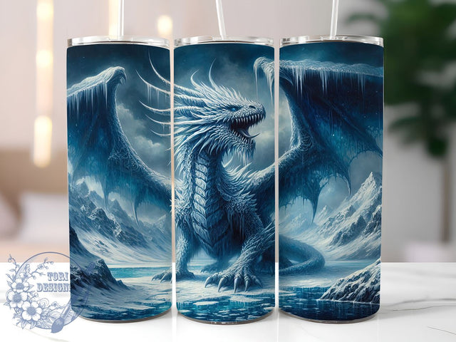 Dragon Fantasy 20oz Tumbler & Desk Mat, Dragon Tumbler, Desk Mat, 20oz Tumbler Wrap, Sublimation Design, Fantasy Tumbler, Dragon Lover Gift, Custom Desk Mat Sublimation ToriDesigns 