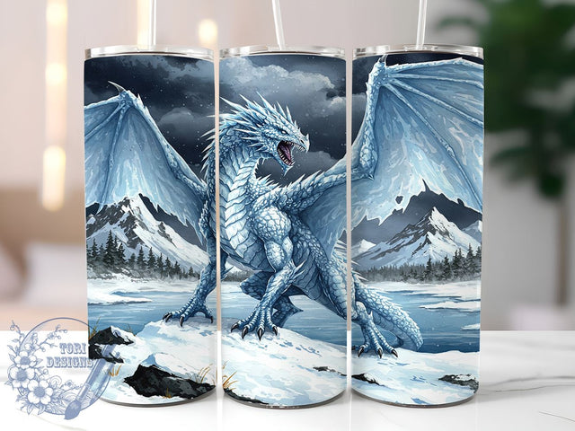 Dragon Fantasy 20oz Tumbler & Desk Mat, Dragon Tumbler, Desk Mat, 20oz Tumbler Wrap, Sublimation Design, Fantasy Tumbler, Dragon Lover Gift, Custom Desk Mat Sublimation ToriDesigns 