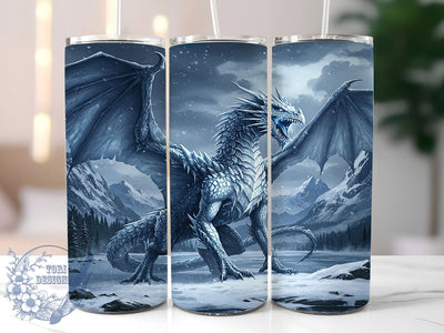 Dragon Fantasy 20oz Tumbler & Desk Mat, Dragon Tumbler, Desk Mat, 20oz Tumbler Wrap, Sublimation Design, Fantasy Tumbler, Dragon Lover Gift, Custom Desk Mat Sublimation ToriDesigns 