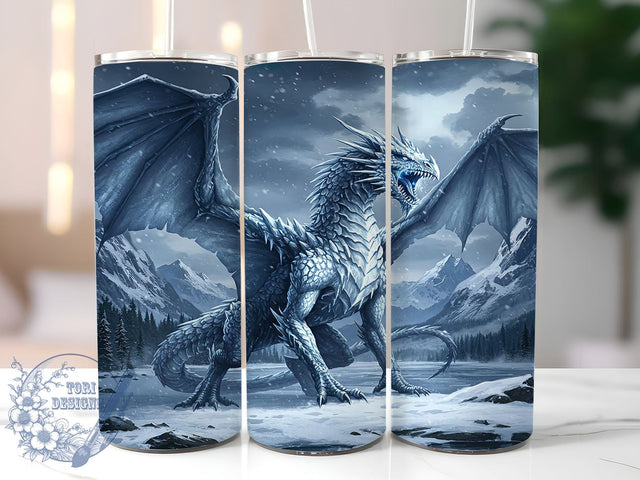 Dragon Fantasy 20oz Tumbler & Desk Mat, Dragon Tumbler, Desk Mat, 20oz Tumbler Wrap, Sublimation Design, Fantasy Tumbler, Dragon Lover Gift, Custom Desk Mat Sublimation ToriDesigns 