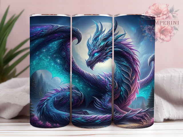 Dragon Fantasy Forest Magical 20oz Tumbler, Fantasy Tumbler, Forest Tumbler, Mythical Creature Tumbler, Nature Tumbler, 20oz Sublimation Wrap, Magical Tumbler Sublimation Li Zamperini 