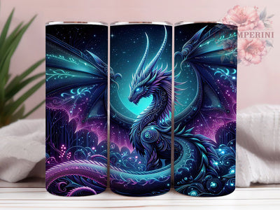 Dragon Fantasy Forest Magical 20oz Tumbler, Fantasy Tumbler, Forest Tumbler, Mythical Creature Tumbler, Nature Tumbler, 20oz Sublimation Wrap, Magical Tumbler Sublimation Li Zamperini 