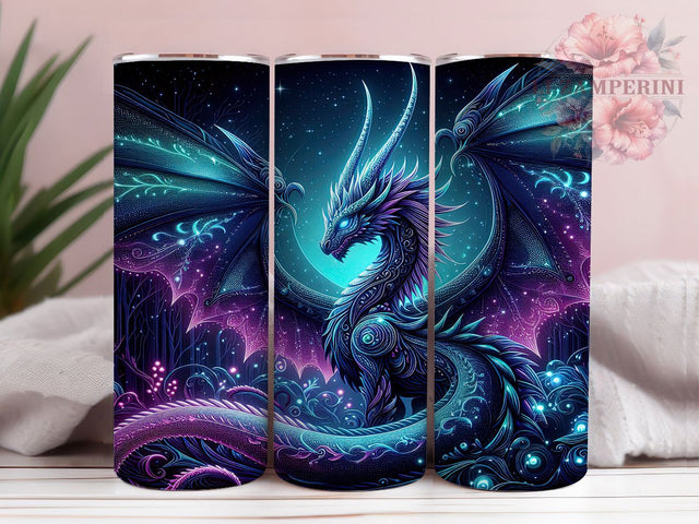 Dragon Fantasy Forest Magical 20oz Tumbler, Fantasy Tumbler, Forest Tumbler, Mythical Creature Tumbler, Nature Tumbler, 20oz Sublimation Wrap, Magical Tumbler Sublimation Li Zamperini 