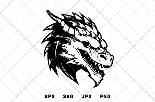 Dragon Head Mascot Graphics - JPG, SVG, PNG, EPS - Digital Download with Commercial License for Cricut, Silhouette, Scan N Cut Crafting SVG Loveleen Kaur 