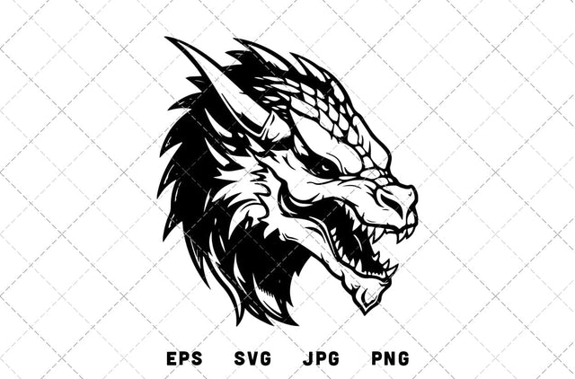 Dragon Head Mascot Graphics - JPG, SVG, PNG, EPS - Digital Download with Commercial License for Cricut, Silhouette, Scan N Cut Crafting SVG Loveleen Kaur 
