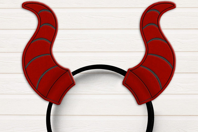 Dragon Horns ITH Headband Slider Applique Embroidery Embroidery/Applique DESIGNS Designed by Geeks 