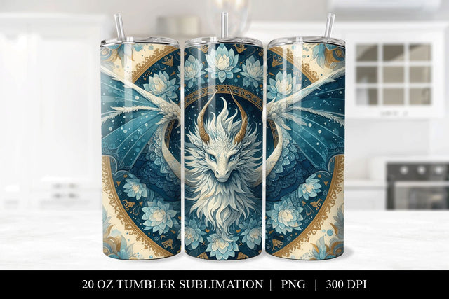 Dragon Mandala 20oz Tumbler Sublimation Design Sublimation BijouBay 