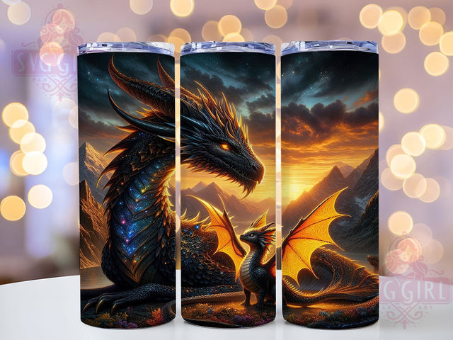 Dragon Mother Son Mythical Fantasy Gift Tumbler, 20oz Dragon Wrap, Sublimation Dragon Art, Fantasy Tumbler Design, Mythical Family Tumbler, Dragon Lover Gift, Digital Tumbler PNG Sublimation SvggirlplusArt 