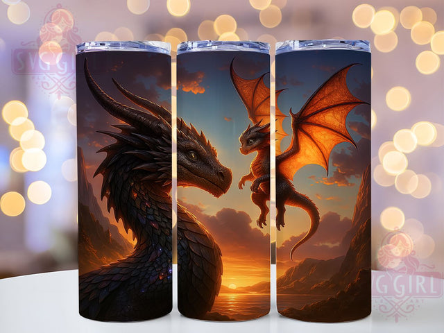 Dragon Mother Son Mythical Fantasy Gift Tumbler, 20oz Dragon Wrap, Sublimation Dragon Art, Fantasy Tumbler Design, Mythical Family Tumbler, Dragon Lover Gift, Digital Tumbler PNG Sublimation SvggirlplusArt 