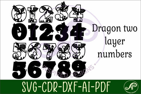 Dragon numbers, Birthday Medieval number for laser cutting SVG APInspireddesigns 