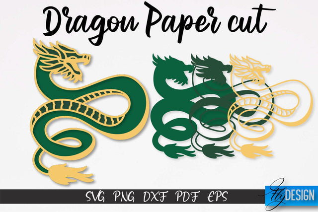 Dragon Paper Cut | Paper Cut SVG | Paper Craft SVG Design SVG Fly Design 