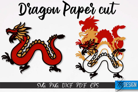 Dragon Paper Cut | Paper Cut SVG | Paper Craft SVG Design SVG Fly Design 