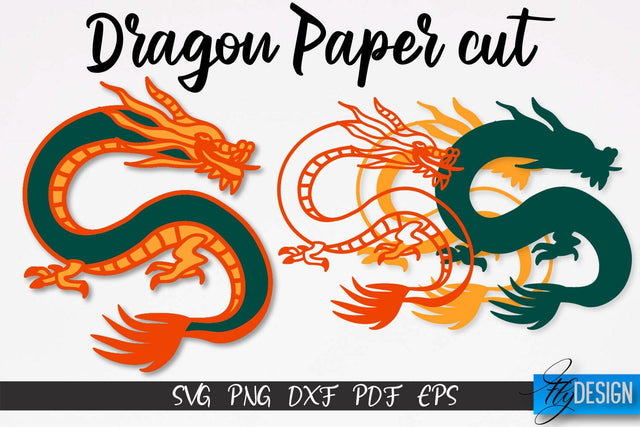Dragon Paper Cut | Paper Cut SVG | Paper Craft SVG Design SVG Fly Design 