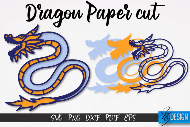 Dragon Paper Cut | Paper Cut SVG | Paper Craft SVG Design SVG Fly Design 