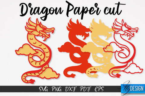 Dragon Paper Cut | Paper Cut SVG | Paper Craft SVG Design SVG Fly Design 