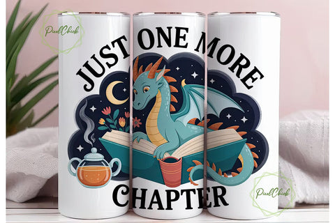 Dragon Reader 20oz Tumbler Design Sublimation PixelChick 