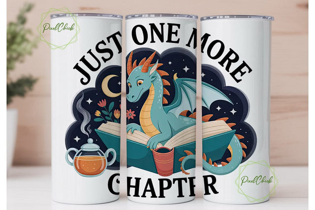 Dragon Reader 20oz Tumbler Design Sublimation PixelChick 