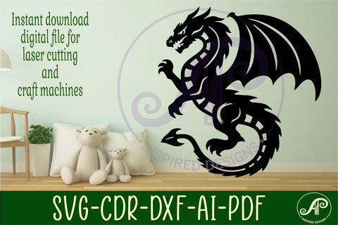 Dragon wall art sign, SVG file. vector file design 1 SVG APInspireddesigns 