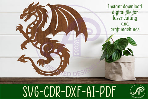 Dragon wall art sign, SVG file. vector file design 1 SVG APInspireddesigns 