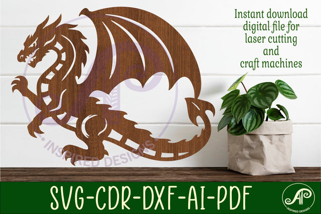 Dragon wall art sign, SVG file. vector file design 2 SVG APInspireddesigns 