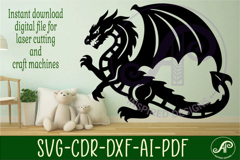 Dragon wall art sign, SVG file. vector file design 2 SVG APInspireddesigns 