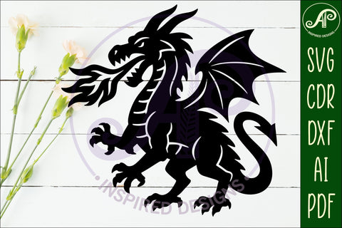 Dragon wall art sign, SVG file. vector file design 3 SVG APInspireddesigns 