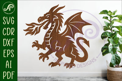 Dragon wall art sign, SVG file. vector file design 3 SVG APInspireddesigns 
