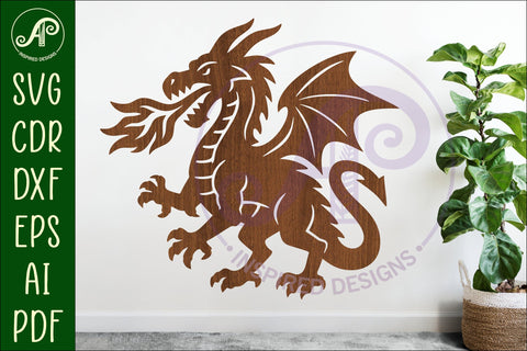 Dragon wall art sign, SVG file. vector file design 3 SVG APInspireddesigns 
