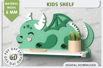 Dragon Wall Shelf Laser Cut Design. Shelf for Kids Room SVG SVG Evgenyia Guschina 