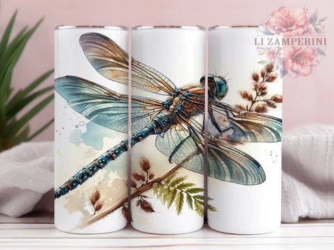 Dragonflies 20oz Tumbler Wrap PNG, Dragonfly Tumbler PNG Sublimation Design, Straight & Tapered Tumbler Wrap, Instant Digital Download Sublimation Li Zamperini 