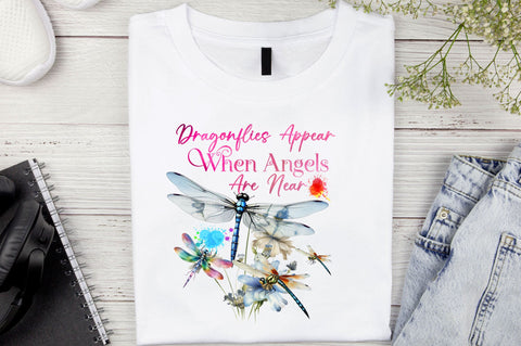 Dragonflies appear when angels are Sublimation Design Sublimation Regulrcrative 