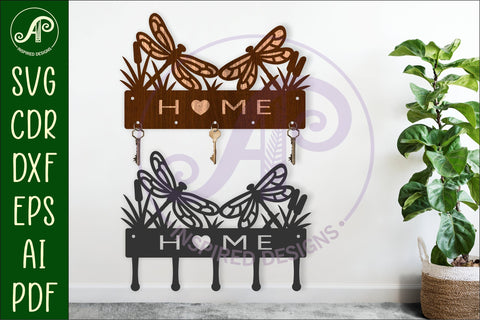 Dragonflies Key holder designs for wood and metal SVG APInspireddesigns 