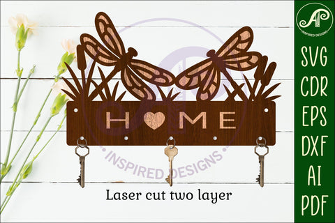 Dragonflies Key holder designs for wood and metal SVG APInspireddesigns 