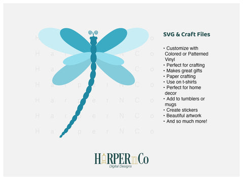 Dragonfly 2 SVG PNG Cut EPS File SVG HarperNCo 