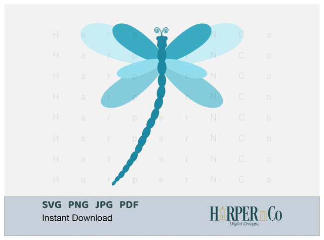 Dragonfly 2 SVG PNG Cut EPS File SVG HarperNCo 