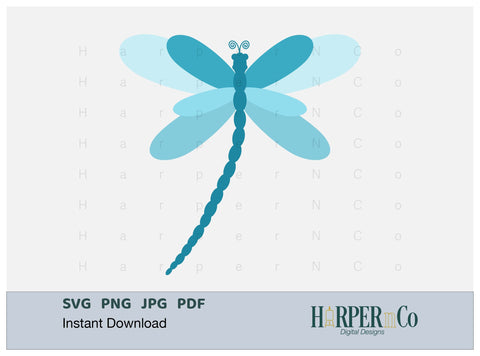 Dragonfly 2 SVG PNG Cut EPS File SVG HarperNCo 