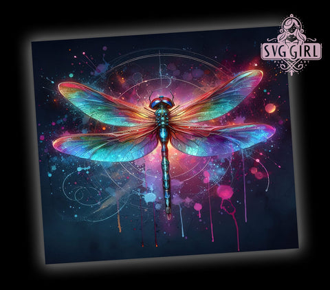 Dragonfly Alcohol Ink 20oz Tumbler Wrap Sublimation Design, Straight Tapered Tumbler Wrap, Dragonfly Tumbler Png, Instant Digital Download Sublimation SvggirlplusArt 