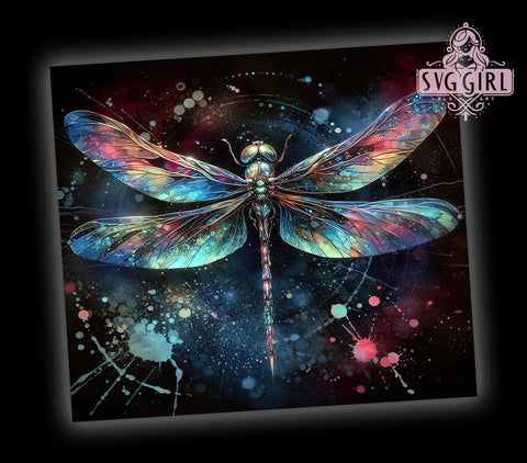 Dragonfly Alcohol Ink 20oz Tumbler Wrap Sublimation Design, Straight Tapered Tumbler Wrap, Dragonfly Tumbler Png, Instant Digital Download Sublimation SvggirlplusArt 