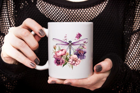 Dragonfly and Flowers Sublimation Bundle Sublimation Designangry 