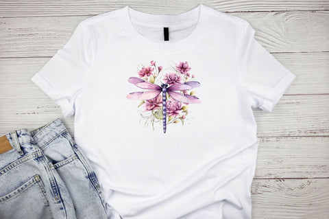 Dragonfly and Flowers Sublimation Bundle Sublimation Designangry 