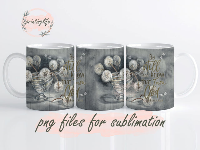 Dragonfly Dandelion Instant Digital Design Download Mug Wrap Design, Mug Design PNG Sublimation PrintingLife 