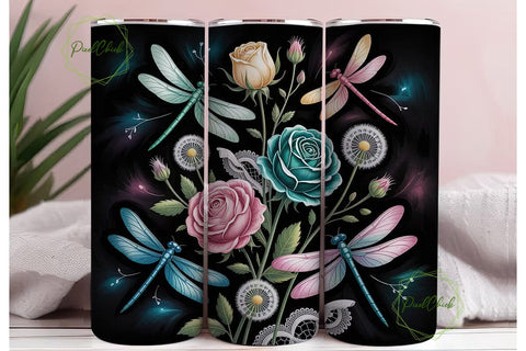 Dragonfly Dream 20oz Tumbler Wrap Sublimation PixelChick 