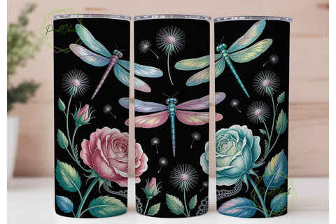 Dragonfly Dream 20oz Tumbler Wrap Sublimation PixelChick 