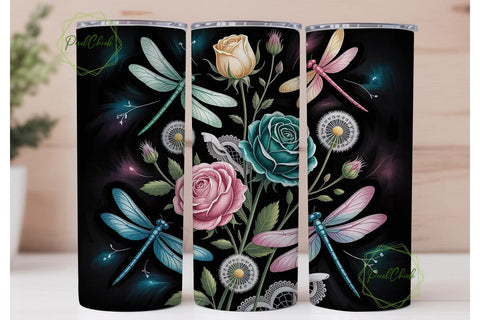 Dragonfly Dream 20oz Tumbler Wrap Sublimation PixelChick 