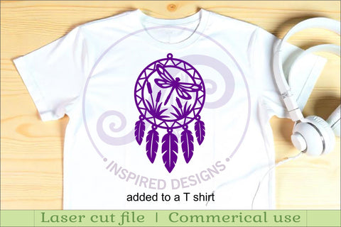 Dragonfly Dreamcatcher Laser Cut File, Garden Wall Art SVG APInspireddesigns 