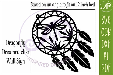 Dragonfly Dreamcatcher Laser Cut File, Garden Wall Art SVG APInspireddesigns 
