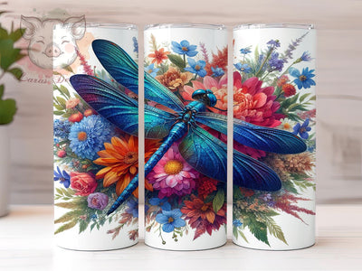 Dragonfly Floral 20oz Tumbler Png, Straight & Tapered Tumbler Png, Dragonfly Tumbler Png, Digital Download PNG Sublimation Lara' s Designs 