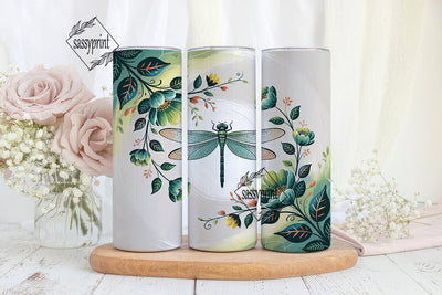 Dragonfly Floral 20oz Tumbler Wrap Sublimation sassyprint 